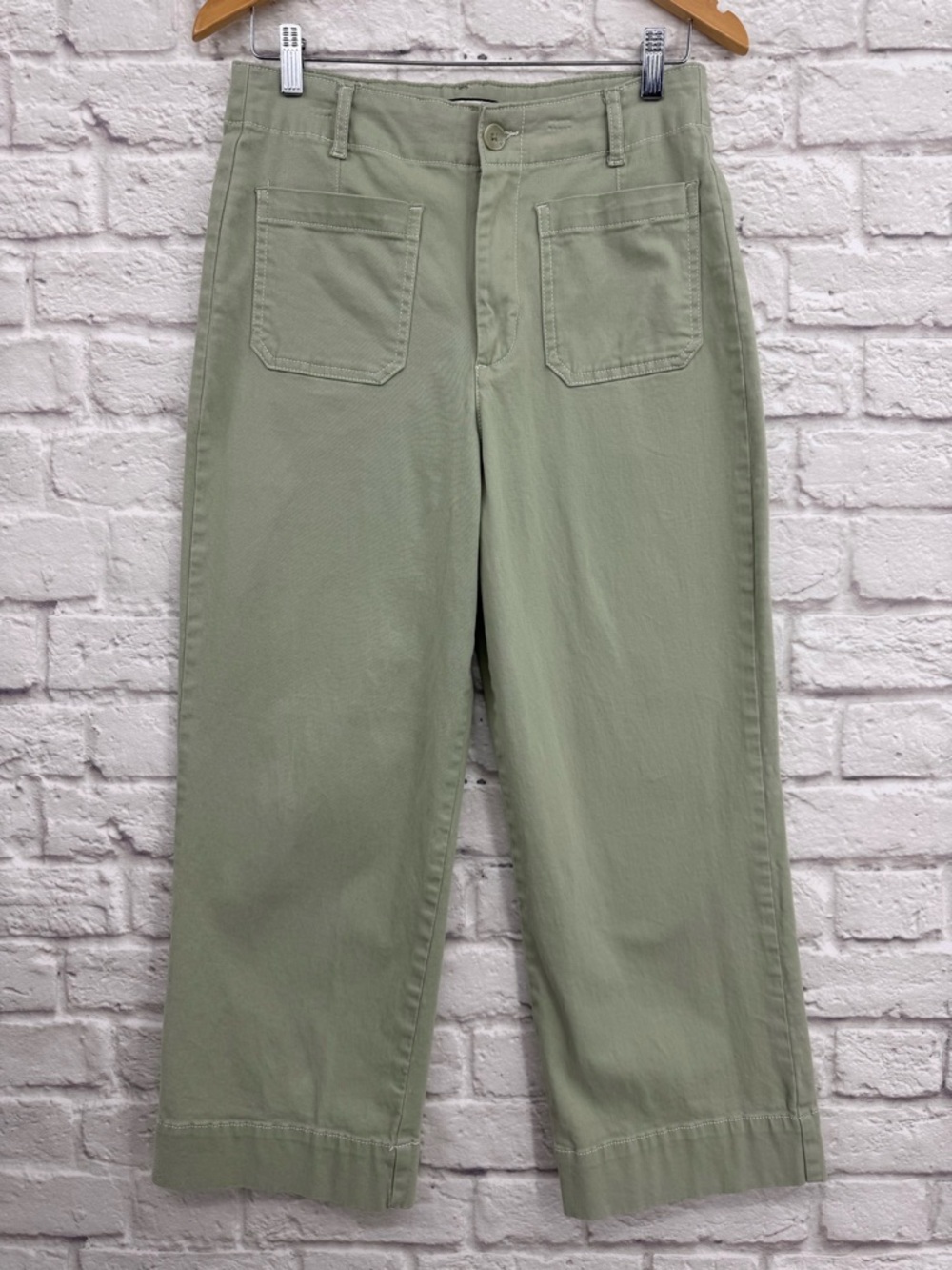 bagatelle Sage Green Cropped Wide-Leg Pants
